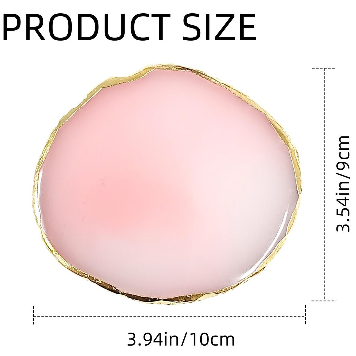 2Pcs Resin Nail Art Palette - White & Pink Gold Edge Nail Polish Holder Display Board for Nail Art Mixing - görsel 5