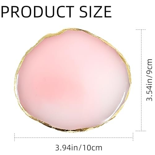 2Pcs Resin Nail Art Palette - White & Pink Gold Edge Nail Polish Holder Display Board for Nail Art Mixing - görsel 6