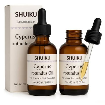 Cyperus Rotundus Oil for Hair Removal 2 PACKS – 100% Pure Natural Cyprus Oil – Organic Herbal Cypress Root Extract for Smooth Skin, Reducing Body Hair Growth, Ingrown Hair & Nourishment – 60ml