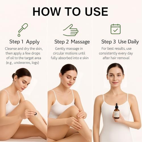 Cyperus Rotundus Oil for Hair Removal 2 PACKS – 100% Pure Natural Cyprus Oil – Organic Herbal Cypress Root Extract for Smooth Skin, Reducing Body Hair Growth, Ingrown Hair & Nourishment – 60ml - görsel 4
