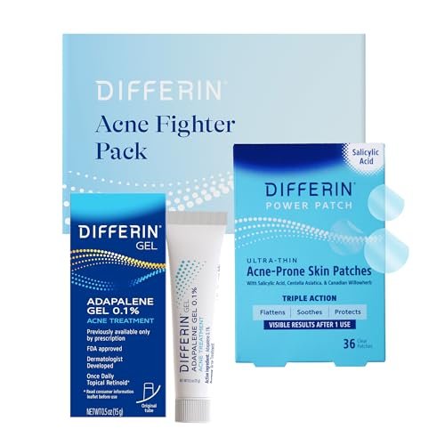 Differin Acne Fighter Pack: Retinoid Gel + Salicylic Acid Pimple Patches for Acne-Prone Skin Avelisse