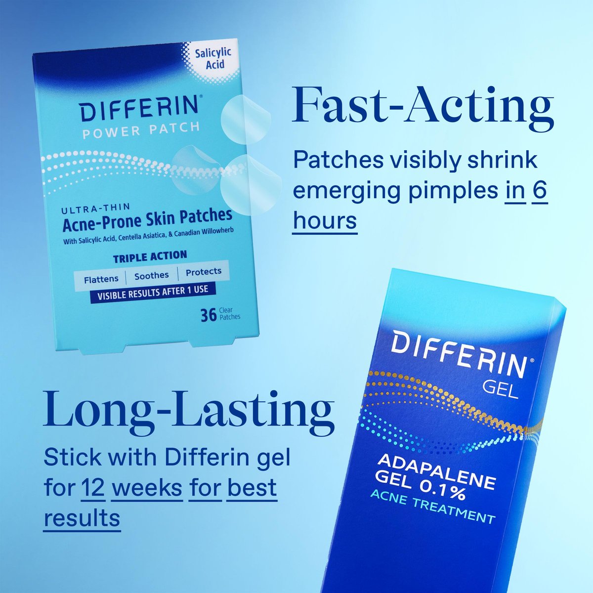 Differin Acne Fighter Pack: Retinoid Gel + Salicylic Acid Pimple Patches for Acne-Prone Skin Avelisse