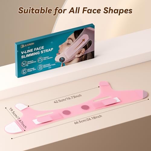 JUSRON V-Line Mask Chin Up Mask Face Strap – Soft Silicone Chin Strap for Jaw Exercising, 23-27 Inches, Wine Pink - görsel 10