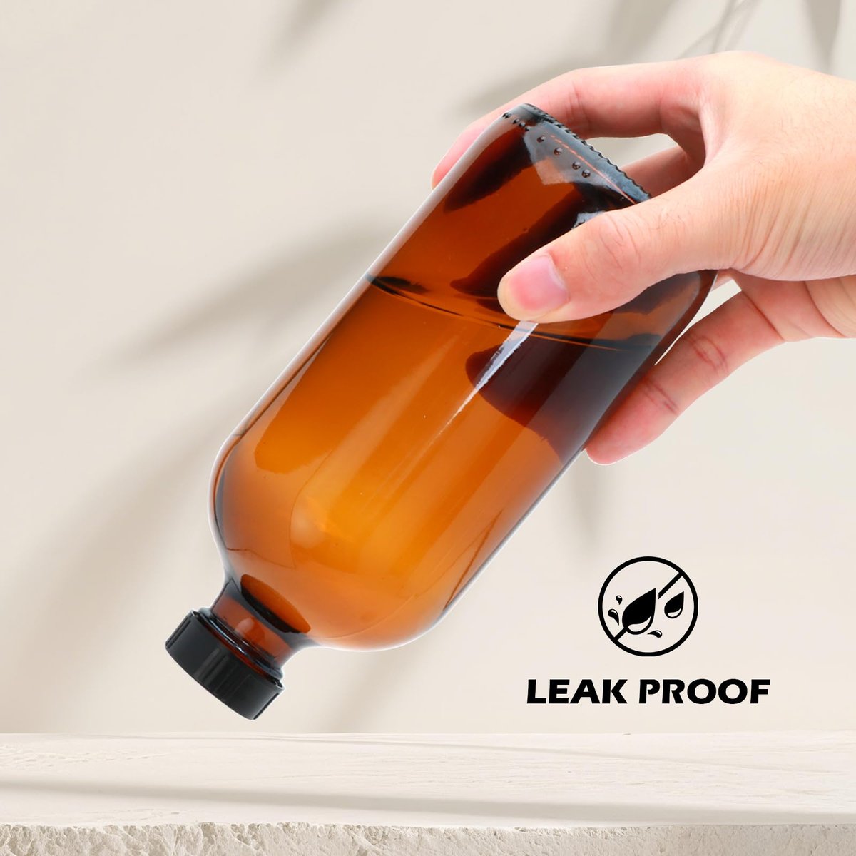16oz Amber Glass Spray Bottles – 12-Pack Premium Glass Spray Bottles for Cleaning, Hair, Plants, and Aromatherapy Avelisse