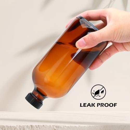 16oz Amber Glass Spray Bottles – 12-Pack Premium Glass Spray Bottles for Cleaning, Hair, Plants, and Aromatherapy Avelisse