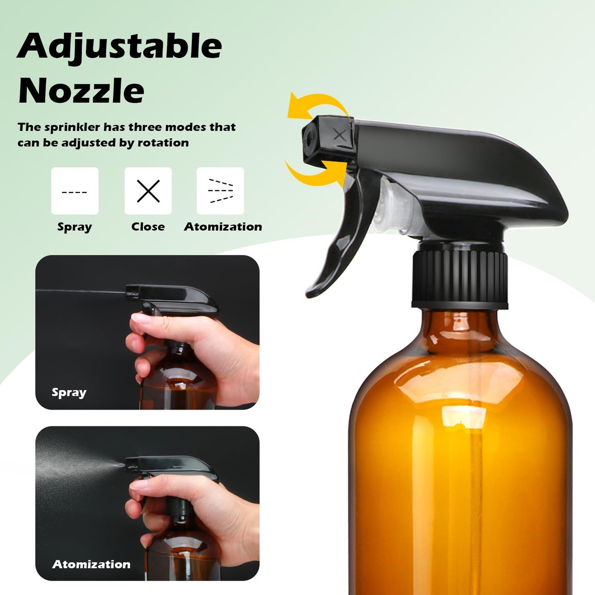 16oz Amber Glass Spray Bottles – 12-Pack Premium Glass Spray Bottles for Cleaning, Hair, Plants, and Aromatherapy Avelisse