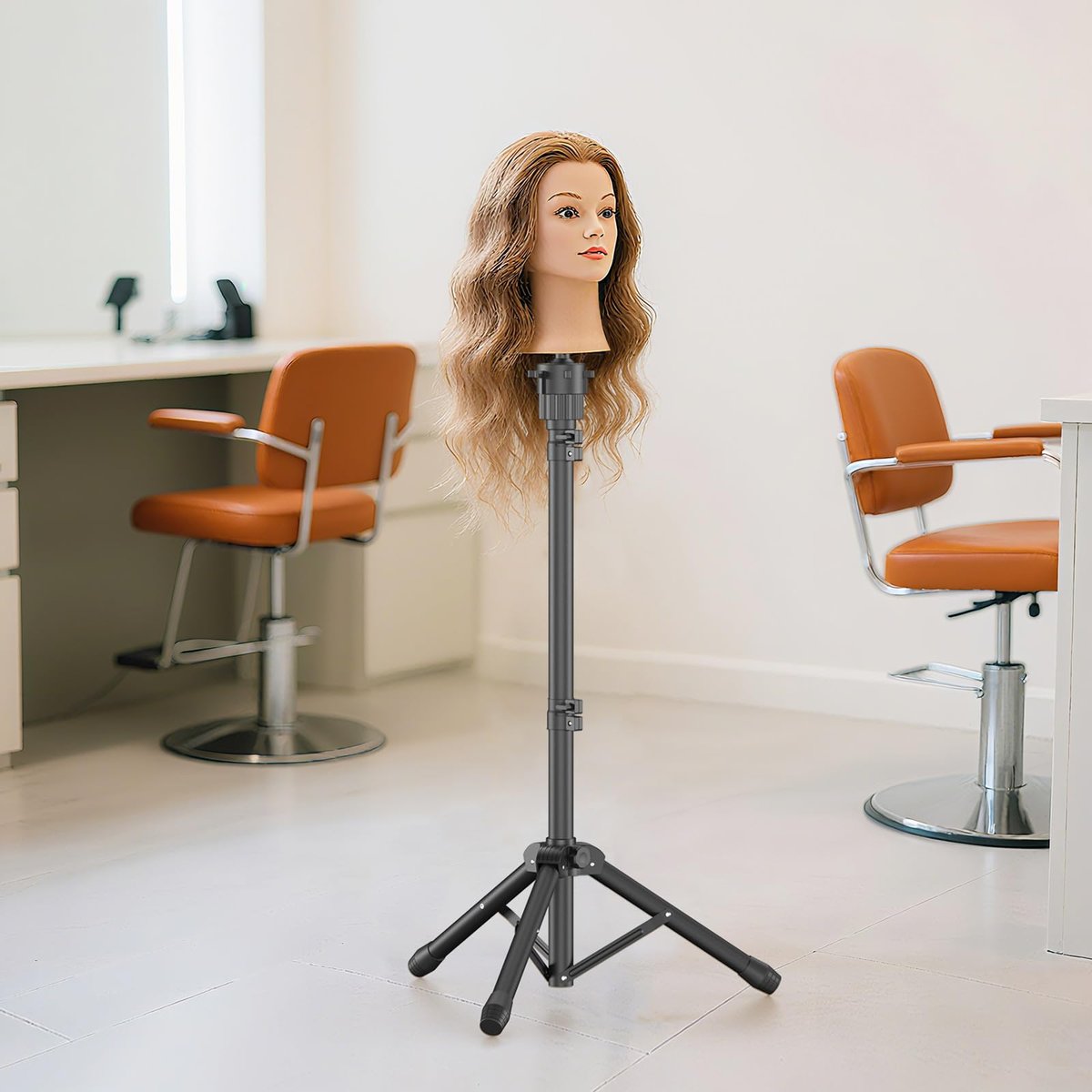 Womnwomn Wig Stand Tripod - 50 Inch Adjustable Mannequin Head Stand for Cosmetology & Hairdressing Training (Head Not Included) Avelisse