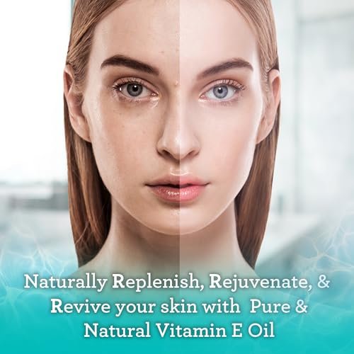 GuruNanda Pure & Natural Vitamin E Oil for Skin, Face, and Nails - 5,000 IU with D-Alpha Tocopherol & MCT Oil, Non-GMO & Vegan, 2 Fl Oz - görsel 6