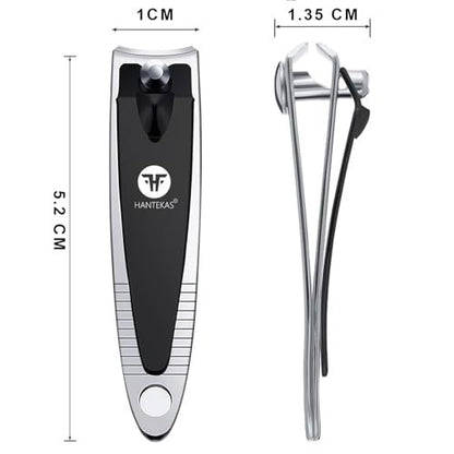 HANTEKAS 30-Piece Bulk Nail Clipper Set – Portable Toenail & Fingernail Clippers with Carbon Steel Blades, Black/Silver