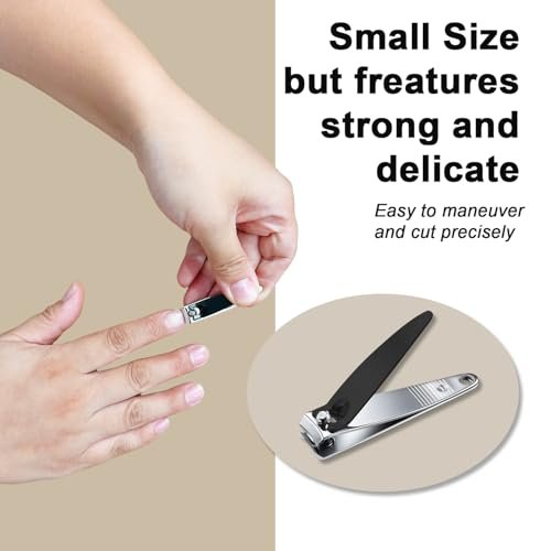 HANTEKAS 30-Piece Bulk Nail Clipper Set – Portable Toenail & Fingernail Clippers with Carbon Steel Blades, Black/Silver - görsel 6