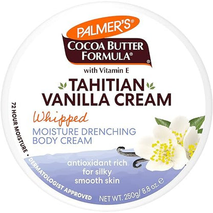 Palmer's Cocoa Butter Formula Body Cream with Tahitian Vanilla, 8.8 oz - 72 Hour Hydration, Shea Butter & Vitamin E, Dermatologist Approved