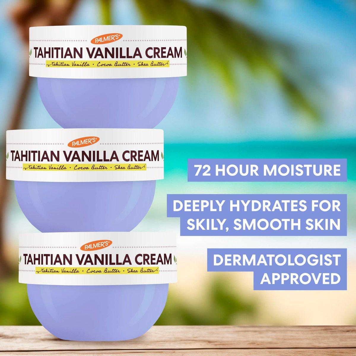 Palmer's Cocoa Butter Formula Body Cream with Tahitian Vanilla, 8.8 oz - 72 Hour Hydration, Shea Butter & Vitamin E, Dermatologist Approved - görsel 7