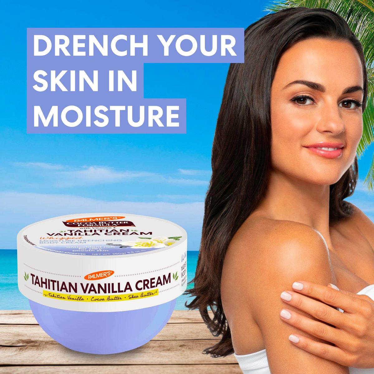 Palmer's Cocoa Butter Formula Body Cream with Tahitian Vanilla, 8.8 oz - 72 Hour Hydration, Shea Butter & Vitamin E, Dermatologist Approved - görsel 5
