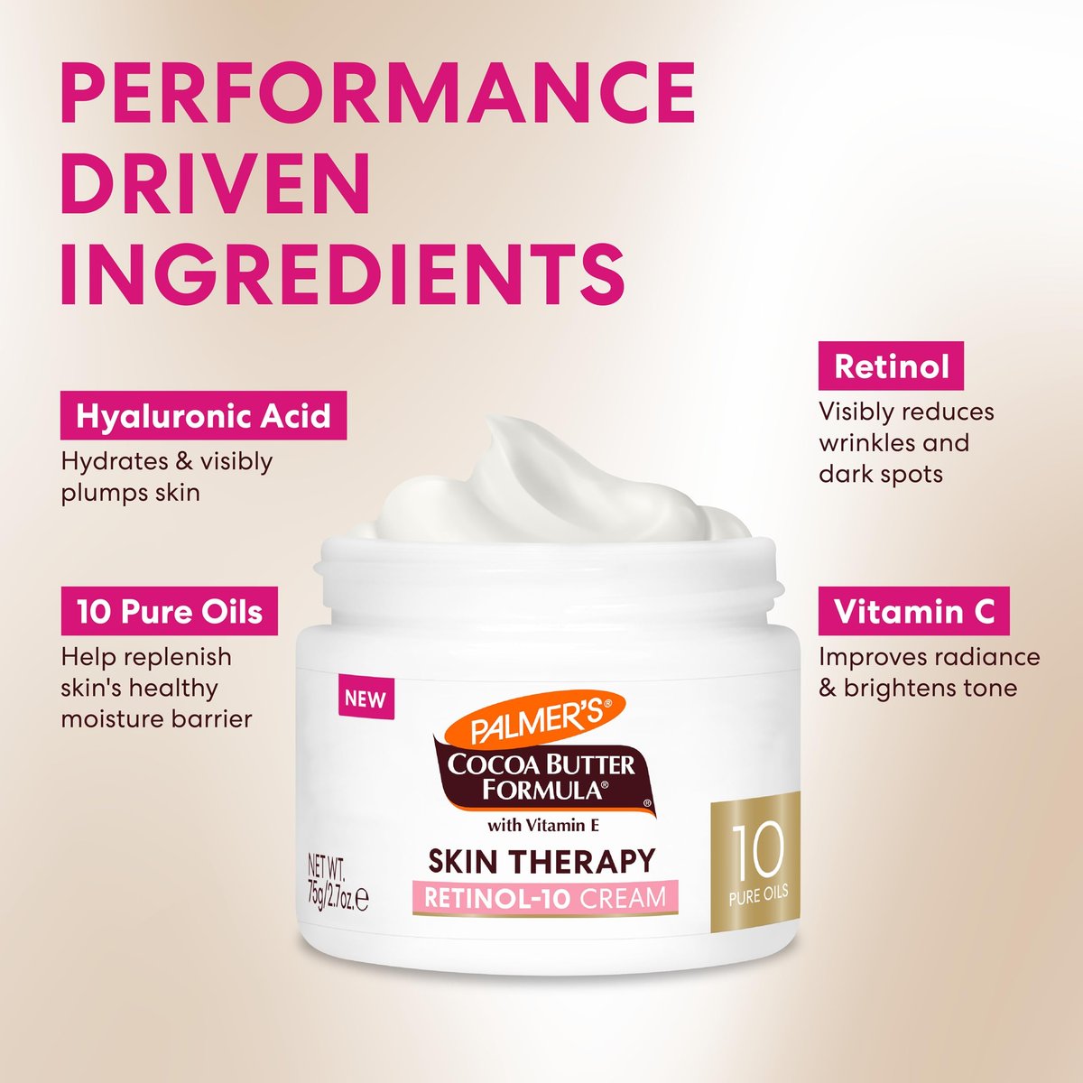 Palmer's Cocoa Butter Formula Face Cream with Retinol-10, Vitamin E & Hyaluronic Acid - 2.7 oz - Helps Reduce Fine Lines & Uneven Skin Tone, 48-Hour Moisture, Dermatologist Approved - görsel 7