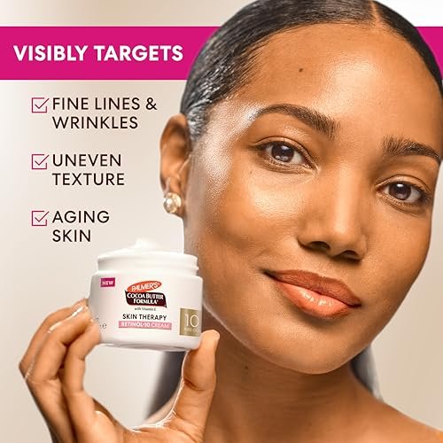 Palmer's Cocoa Butter Formula Face Cream with Retinol-10, Vitamin E & Hyaluronic Acid - 2.7 oz - Helps Reduce Fine Lines & Uneven Skin Tone, 48-Hour Moisture, Dermatologist Approved - görsel 4