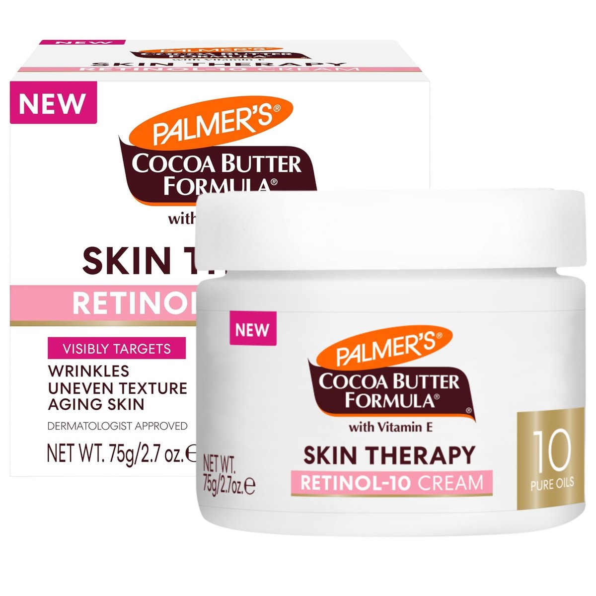 Palmer's Cocoa Butter Formula Face Cream with Retinol-10, Vitamin E & Hyaluronic Acid - 2.7 oz - Helps Reduce Fine Lines & Uneven Skin Tone, 48-Hour Moisture, Dermatologist Approved - görsel 1
