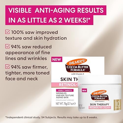 Palmer's Cocoa Butter Formula Face Cream with Retinol-10, Vitamin E & Hyaluronic Acid - 2.7 oz - Helps Reduce Fine Lines & Uneven Skin Tone, 48-Hour Moisture, Dermatologist Approved - görsel 6