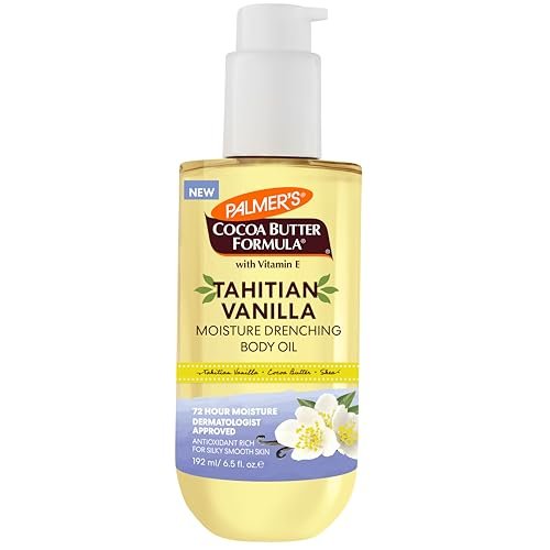 Palmer's Cocoa Butter Formula Body Oil with Tahitian Vanilla, 6.5 oz - 72-Hour Hydration, Shea Butter & Vitamin E for Softer Skin, Dermatologist Approved Avelisse