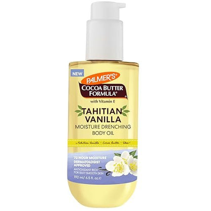 Palmer's Cocoa Butter Formula Body Oil with Tahitian Vanilla, 6.5 oz - 72-Hour Hydration, Shea Butter & Vitamin E for Softer Skin, Dermatologist Approved Avelisse