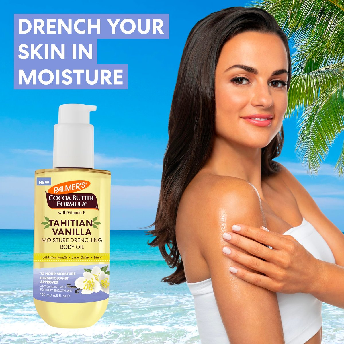 Palmer's Cocoa Butter Formula Body Oil with Tahitian Vanilla, 6.5 oz - 72-Hour Hydration, Shea Butter & Vitamin E for Softer Skin, Dermatologist Approved Avelisse