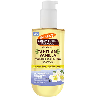 Palmer's Cocoa Butter Formula Body Oil with Tahitian Vanilla, 6.5 oz - 72-Hour Hydration, Shea Butter & Vitamin E for Softer Skin, Dermatologist Approved Avelisse