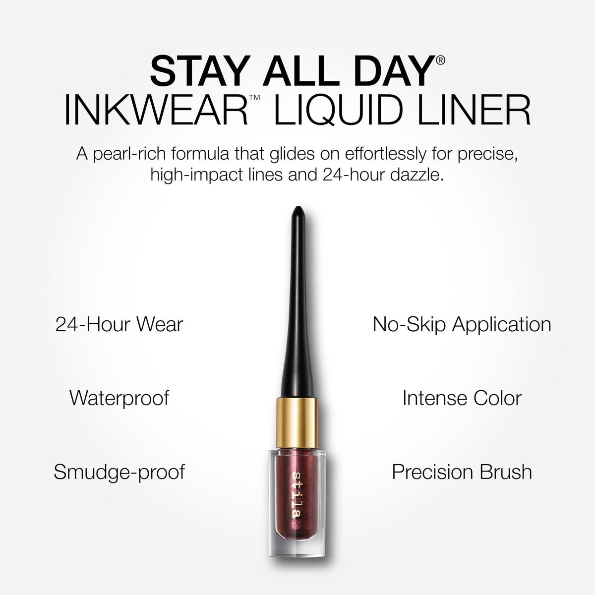 stila Stay All Day Inkwear Liquid Eye Liner - Cherry Noir | Long-Lasting, Waterproof Eyeliner - görsel 9