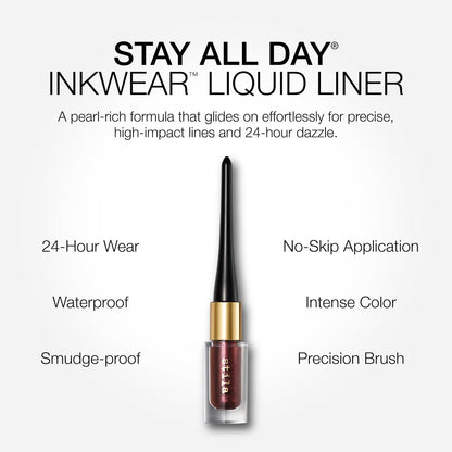 stila Stay All Day Inkwear Liquid Eye Liner - Cherry Noir | Long-Lasting, Waterproof Eyeliner