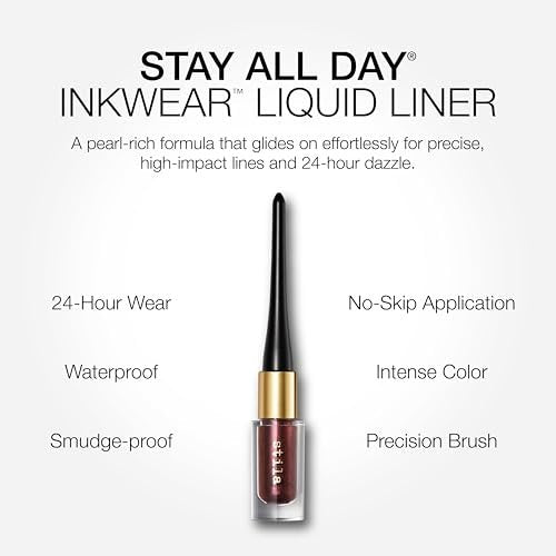 stila Stay All Day Inkwear Liquid Eye Liner - Cherry Noir | Long-Lasting, Waterproof Eyeliner - görsel 10