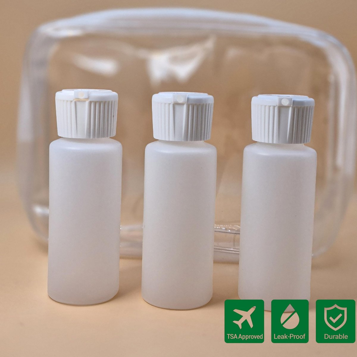Translucent Squeeze Plastic Bottles with Flip Top Caps – 2 oz TSA Approved Set of 3 – Chemical Resistant, FDA Compliant – Ideal for Cosmetics, Shampoo, Conditioner & DIY Projects - görsel 15