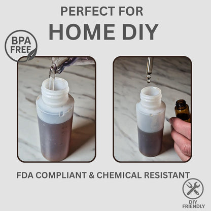 Translucent Squeeze Plastic Bottles with Flip Top Caps – 2 oz TSA Approved Set of 3 – Chemical Resistant, FDA Compliant – Ideal for Cosmetics, Shampoo, Conditioner & DIY Projects