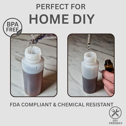 Translucent Squeeze Plastic Bottles with Flip Top Caps – 2 oz TSA Approved Set of 3 – Chemical Resistant, FDA Compliant – Ideal for Cosmetics, Shampoo, Conditioner & DIY Projects
