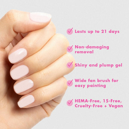 Olive & June Gel Mani System Set – Complete At-Home Gel Nail Kit with LED Lamp, Peel-Off Base Coat, Top Coat, Cuticle Serum & The Poppy (15-Free, Vegan, Cruelty-Free) Avelisse
