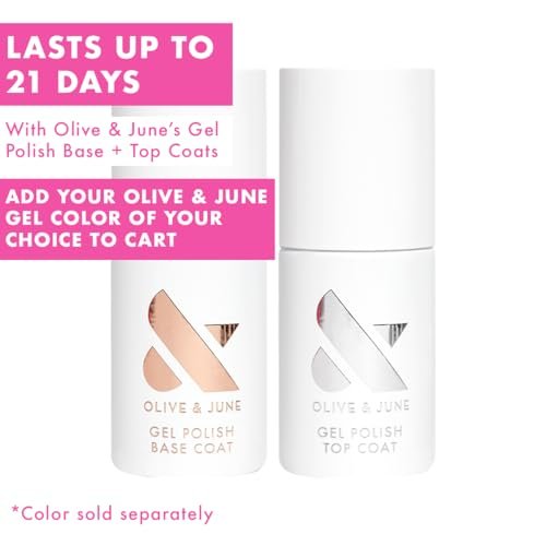 Olive & June Gel Mani System Set – Complete At-Home Gel Nail Kit with LED Lamp, Peel-Off Base Coat, Top Coat, Cuticle Serum & The Poppy (15-Free, Vegan, Cruelty-Free) Avelisse