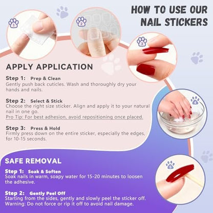 Jolly Snaps XS Non-Toxic Nail Adhesive Tabs for Kids | 480 PCS Extra Strong Sticky Tabs for Press On Nails | Ultra Thin & Easy to Use | 20 Sheets Nail Glue Tabs