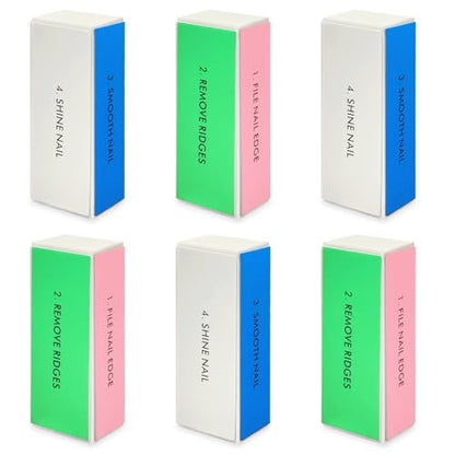 6-Pack Large Square Sponge Nail Buffer Block - 4-Way Nail File and Buffer for Smooth and Shiny Nails | Manicure and Pedicure Essentials Avelisse