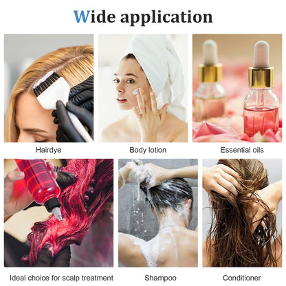 SynHHergyx 2 Pack Applicator Bottle for Hair 8.5oz Hair Oil Container Plastic Hairs Color Dispenser for Salon Stylist Twist-On Top Tip Cap with Clear Graduated Scale