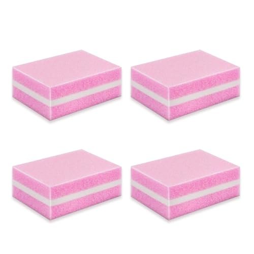 Nail Buffer Block, Dual Grit Sponge Nail File for Nail Sanding, 4 Piece Pink Manicure Tools for Nail Salons and Home Use - görsel 2