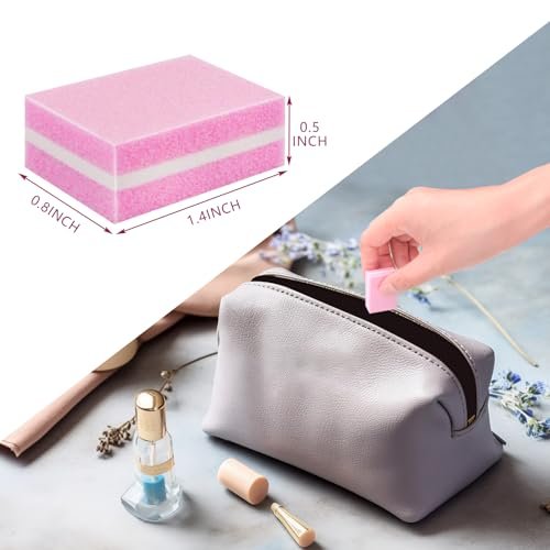 Nail Buffer Block, Dual Grit Sponge Nail File for Nail Sanding, 4 Piece Pink Manicure Tools for Nail Salons and Home Use - görsel 12