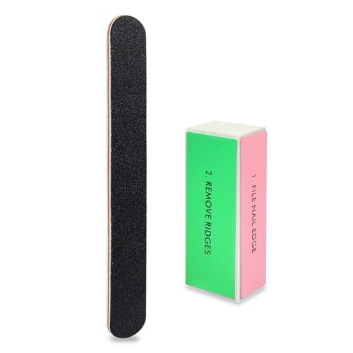 Black Nail File and Buffer - Large Square Sponge Manicure Tool for Nail Grinding and Care - görsel 2