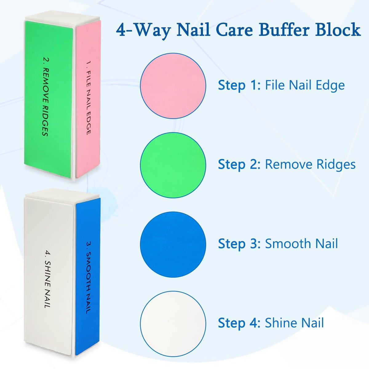 Black Nail File and Buffer - Large Square Sponge Manicure Tool for Nail Grinding and Care - görsel 3
