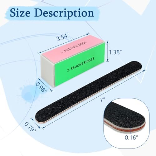 Black Nail File and Buffer - Large Square Sponge Manicure Tool for Nail Grinding and Care - görsel 12