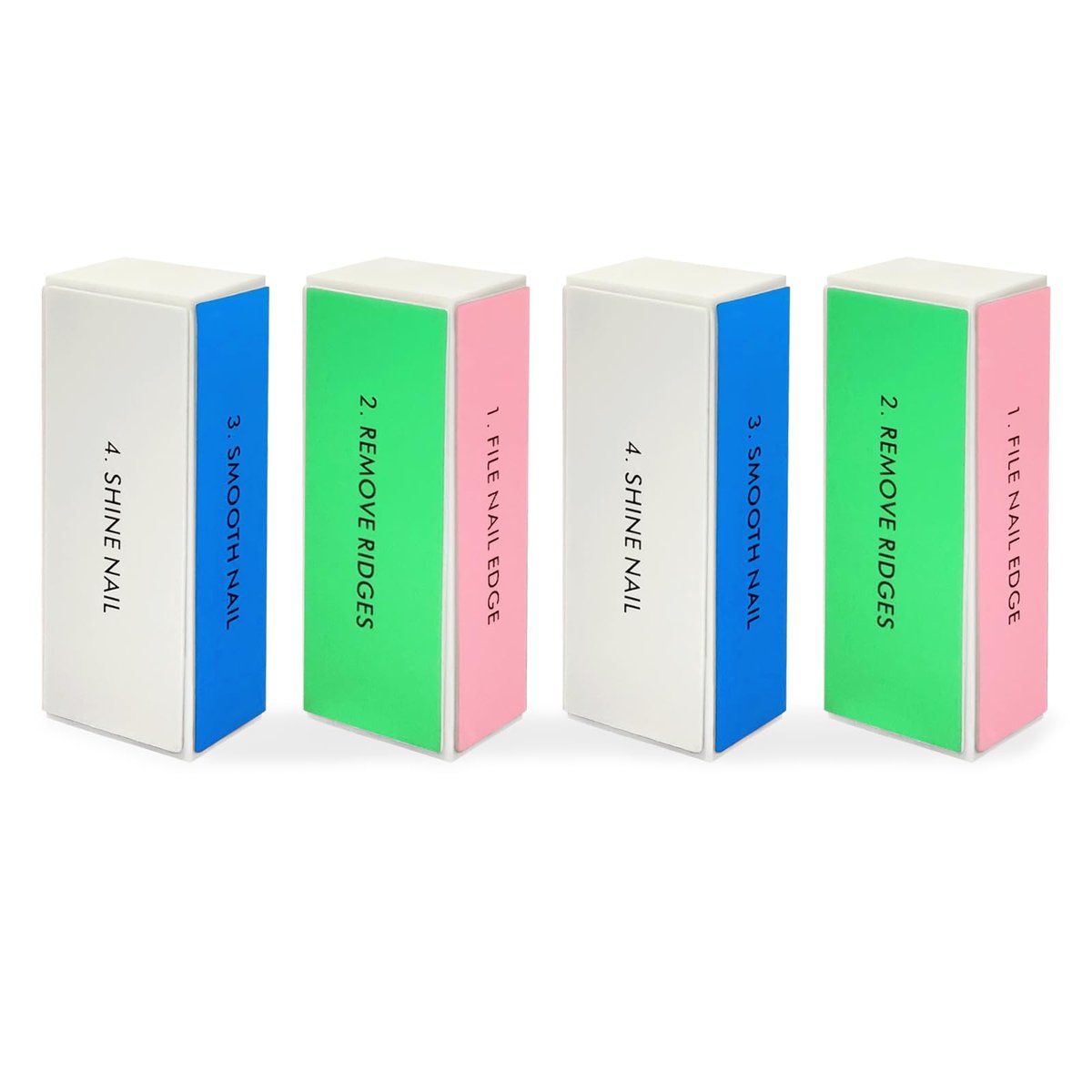 4-Piece Large Square Sponge Nail Buffer Block Set - 4-Way Nail File and Buffer for Smoothing and Polishing, Professional Nail Care for Salon and Home Use - görsel 1