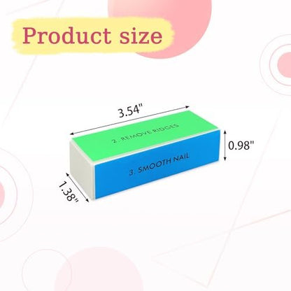 6-Pack Large Square Sponge Nail Buffer Block - 4-Way Nail File and Buffer for Smooth and Shiny Nails | Manicure and Pedicure Essentials Avelisse