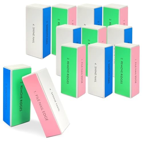 12-Piece White Sponge Nail Buffer Block, 4-Way Nail File and Buffer for Nail Care, Ideal for Salon and Home Manicures - görsel 2