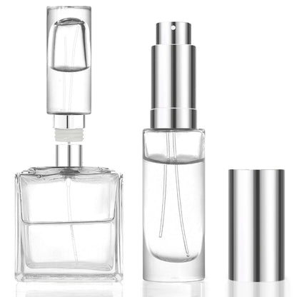 MUB 10ml Perfume Travel Refillable Atomizer Bottle - Leak-Proof Glass Spray Bottle for Cologne, Mini Empty Portable Pocket Atomizer (Aluminum, 0.3 oz)