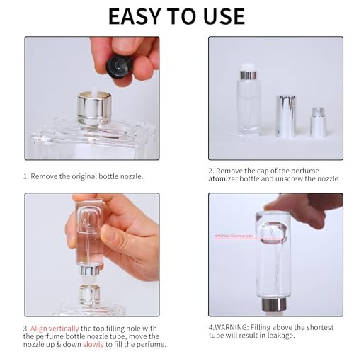 MUB 10ml Perfume Travel Refillable Atomizer Bottle - Leak-Proof Glass Spray Bottle for Cologne, Mini Empty Portable Pocket Atomizer (Aluminum, 0.3 oz) - görsel 7