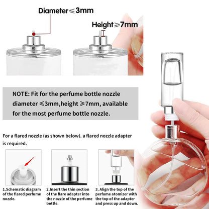 MUB 10ml Perfume Travel Refillable Atomizer Bottle - Leak-Proof Glass Spray Bottle for Cologne, Mini Empty Portable Pocket Atomizer (Aluminum, 0.3 oz)
