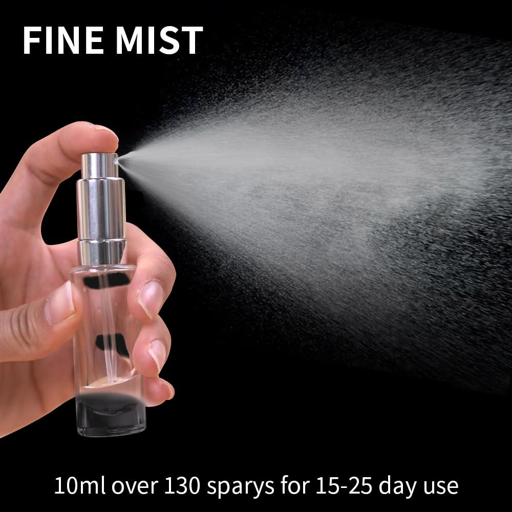 MUB 10ml Perfume Travel Refillable Atomizer Bottle - Leak-Proof Glass Spray Bottle for Cologne, Mini Empty Portable Pocket Atomizer (Aluminum, 0.3 oz) - görsel 14