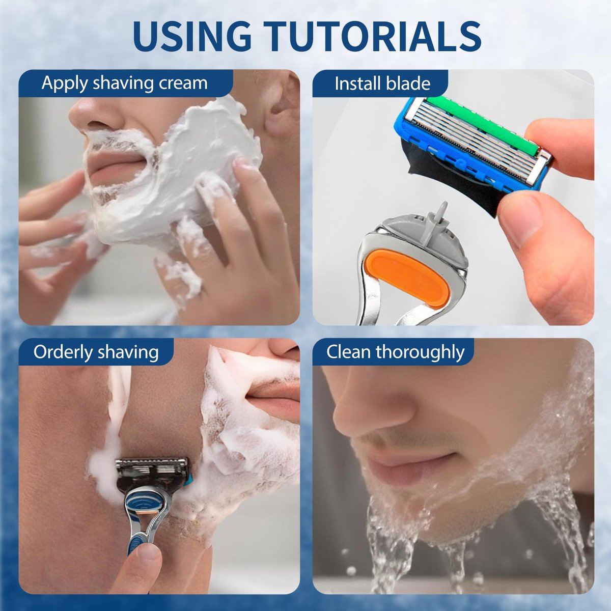 Replacement Razor Handle Compatible with Gillette Fusion5 – Non-Slip Ergonomic Design, Blue (1 Pack) - görsel 11