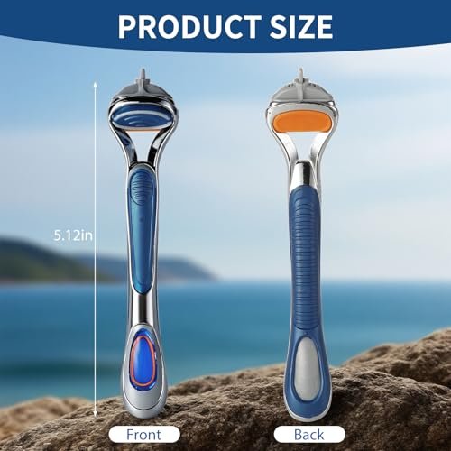 Replacement Razor Handle Compatible with Gillette Fusion5 – Non-Slip Ergonomic Design, Blue (1 Pack) - görsel 8